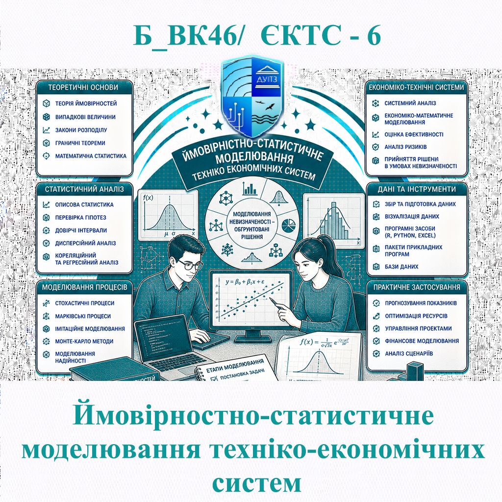Б_ВК46 Ймовірностно-статистичне моделювання техніко-економічних систем - ЄКТС 6