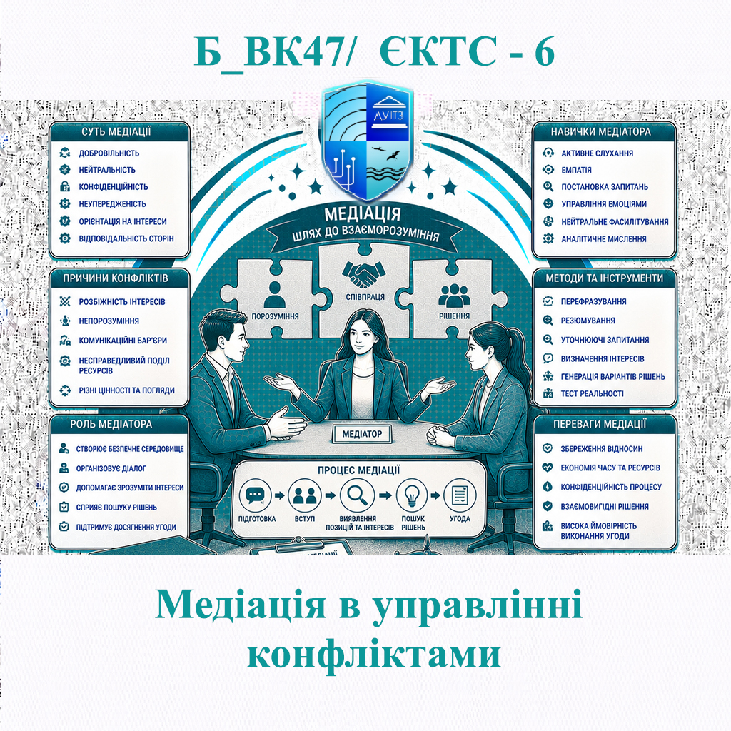 Б_ВК47 Медіація в управлінні конфліктами - ЄКТС 6